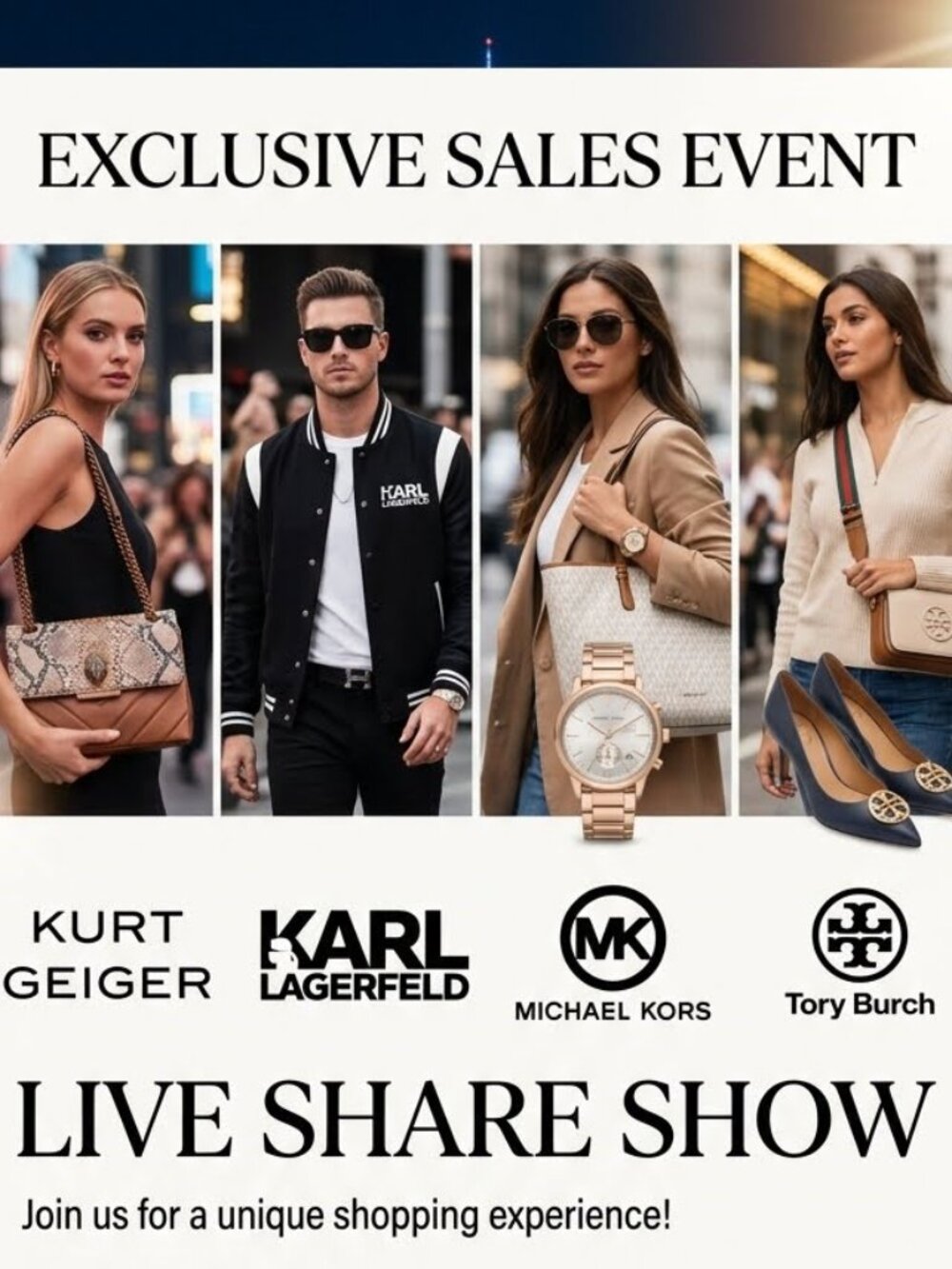 Kurt Geiger, Karl Lagerfeld, Michael Kors, and Tory Burch Live Share Show!
